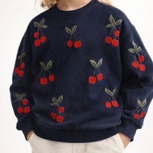 Mini Rodini Sweatshirt Cherry Embroidery Size 9-11 years